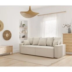 Canapé Droit ALMA Convertible Velours Côtelé Beige 3 Places 18 Canapé Droit ALMA Convertible Velours Côtelé Beige 3 Places -Maison Jardin Élégance canape droit alma convertible velours cotele beige 3 places 8