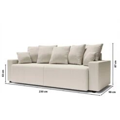 Canapé Droit ALMA Convertible Velours Côtelé Beige 3 Places 19 Canapé Droit ALMA Convertible Velours Côtelé Beige 3 Places -Maison Jardin Élégance canape droit alma convertible velours cotele beige 3 places 9