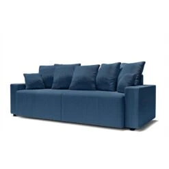 Canapé Droit ALMA Convertible Velours Côtelé Bleu Cobalt 3 Places 12 Canapé Droit ALMA Convertible Velours Côtelé Bleu Cobalt 3 Places -Maison Jardin Élégance canape droit alma convertible velours cotele bleu cobalt 3 places 2