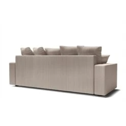 Canapé Droit ALMA Convertible Velours Côtelé Grège 3 Places -Maison Jardin Élégance canape droit alma convertible velours cotele grege 3 places 5