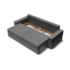 Canapé Droit ALMA Convertible Velours Côtelé Gris Souris 3 Places -Maison Jardin Élégance canape droit alma convertible velours cotele gris souris 3 places 4
