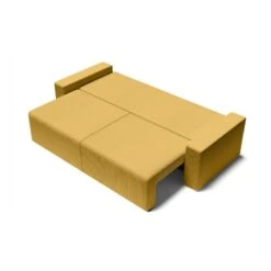 Canapé Droit ALMA Convertible Velours Côtelé Jaune 3 Places -Maison Jardin Élégance canape droit alma convertible velours cotele jaune 3 places 3