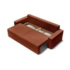 Canapé Droit ALMA Convertible Velours Côtelé Terracotta 3 Places 14 Canapé Droit ALMA Convertible Velours Côtelé Terracotta 3 Places -Maison Jardin Élégance canape droit alma convertible velours cotele terracotta 3 places 4