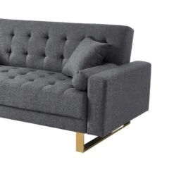 Canapé Droit Auguste Droit Convertible 3 Places Tissu Chiné Gris -Maison Jardin Élégance canape droit auguste droit convertible 3 places tissu chine gris 6