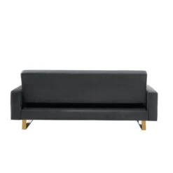 Canapé Droit AUGUSTE Droit Convertible 3 Places Velours Gris Anthracite -Maison Jardin Élégance canape droit auguste droit convertible 3 places velours gris anthracite 5