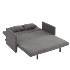 Canapé Droit JADE En Tissu Bouclette Gris Convertible 3 Places -Maison Jardin Élégance canape droit jade en tissu bouclette gris convertible 3 places 3
