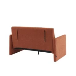 Canapé Droit JADE En Tissu Bouclette Terracotta Convertible 2 Places -Maison Jardin Élégance canape droit jade en tissu bouclette terracotta convertible 2 places 4