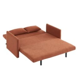 Canapé Droit JADE En Tissu Bouclette Terracotta Convertible 3 Places -Maison Jardin Élégance canape droit jade en tissu bouclette terracotta convertible 3 places 3