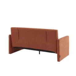 Canapé Droit JADE En Tissu Bouclette Terracotta Convertible 3 Places -Maison Jardin Élégance canape droit jade en tissu bouclette terracotta convertible 3 places 4