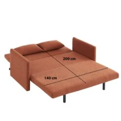 Canapé Droit JADE En Tissu Bouclette Terracotta Convertible 3 Places -Maison Jardin Élégance canape droit jade en tissu bouclette terracotta convertible 3 places 7