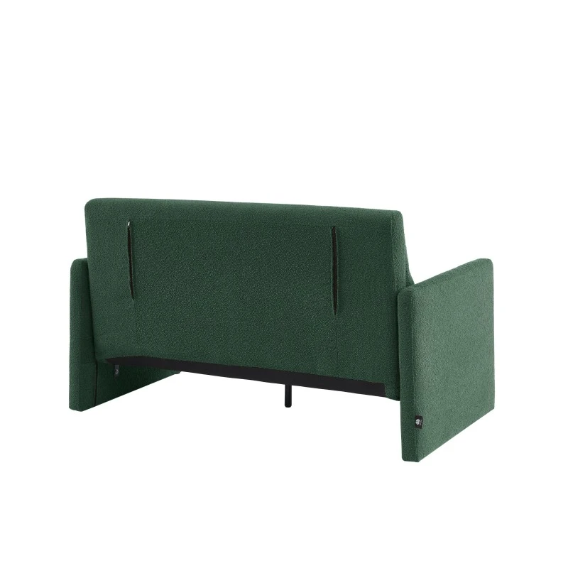 Canapé Droit JADE En Tissu Bouclette Vert Convertible 2 Places 5 Canapé Droit JADE En Tissu Bouclette Vert Convertible 2 Places – Image 5