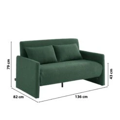 Canapé Droit JADE En Tissu Bouclette Vert Convertible 2 Places 14 Canapé Droit JADE En Tissu Bouclette Vert Convertible 2 Places -Maison Jardin Élégance canape droit jade en tissu bouclette vert convertible 2 places 6