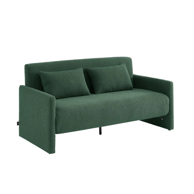 Canapé Droit JADE En Tissu Bouclette Vert Convertible 3 Places 3 Canapé Droit JADE En Tissu Bouclette Vert Convertible 3 Places – Image 3