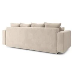 Canapé Droit KRISTI Convertible Velours Côtelé Beige 3 Places -Maison Jardin Élégance canape droit kristi convertible velours cotele beige 5