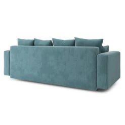 Canapé Droit KRISTI Convertible Velours Côtelé Bleu Clair 3 Places -Maison Jardin Élégance canape droit kristi convertible velours cotele bleu clair 5