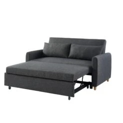 Canapé Droit LAURA En Tissu Anthracite Convertible 3 Places 13 Canapé Droit LAURA En Tissu Anthracite Convertible 3 Places -Maison Jardin Élégance canape droit laura en tissu anthracite convertible 3 places 3