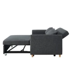 Canapé Droit LAURA En Tissu Anthracite Convertible 3 Places 14 Canapé Droit LAURA En Tissu Anthracite Convertible 3 Places -Maison Jardin Élégance canape droit laura en tissu anthracite convertible 3 places 4