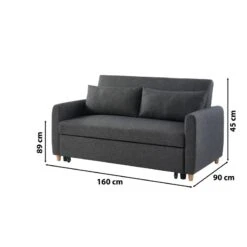 Canapé Droit LAURA En Tissu Anthracite Convertible 3 Places 18 Canapé Droit LAURA En Tissu Anthracite Convertible 3 Places -Maison Jardin Élégance canape droit laura en tissu anthracite convertible 3 places 8