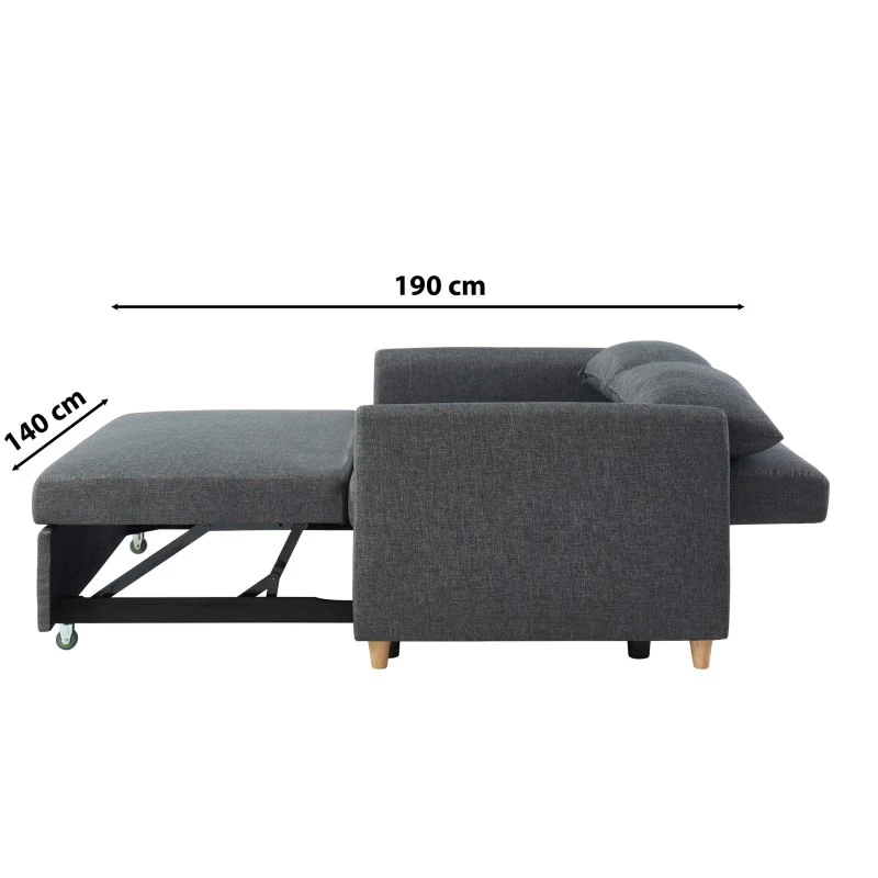 Canapé Droit LAURA En Tissu Anthracite Convertible 3 Places 10 Canapé Droit LAURA En Tissu Anthracite Convertible 3 Places – Image 10