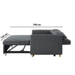 Canapé Droit LAURA En Velours Gris Convertible 2 Places -Maison Jardin Élégance canape droit laura en velours gris convertible 2 places 8