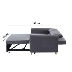 Canapé Droit LAURA En Velours Gris Convertible 3 Places -Maison Jardin Élégance canape droit laura en velours gris convertible 3 places 9