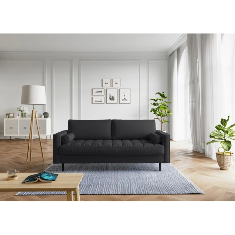 Canapé Droit MAEL Cacharel En Tissu Anthracite Fixe 1 Canapé Droit MAEL Cacharel En Tissu Anthracite Fixe