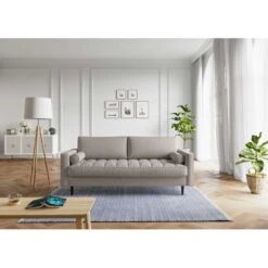 Canapé Droit MAEL Cacharel En Tissu Moka Fixe