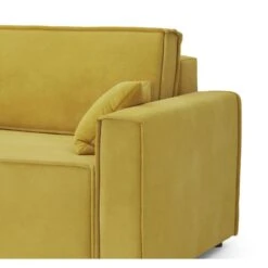 Canapé Droit MIRA Fixe Tissu Moutarde 2 Places -Maison Jardin Élégance canape droit marta fixe tissu moutarde 2 places 4