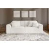 Canapé Droit MARTY Fixe Tissu Bouclette Blanc 3 Places