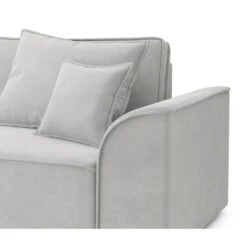 Canapé Droit MARTY Fixe Tissu Gris Clair 4 Places -Maison Jardin Élégance canape droit marty fixe tissu gris clair 4 places 4