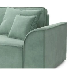 Canapé Droit MARTY Fixe Tissu Vert D'eau 3 Places -Maison Jardin Élégance canape droit marty fixe tissu vert 3 places 4