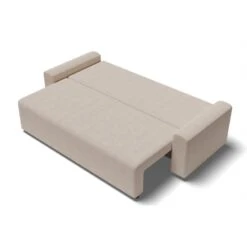 Canapé Droit MILO Convertible Tissu Beige 3 Places -Maison Jardin Élégance canape droit milo convertible tissu beige 3 places 3