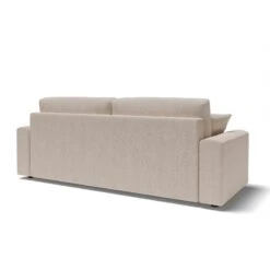 Canapé Droit MILO Convertible Tissu Beige 3 Places -Maison Jardin Élégance canape droit milo convertible tissu beige 3 places 5