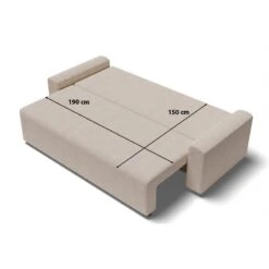 Canapé Droit MILO Convertible Tissu Beige 3 Places -Maison Jardin Élégance canape droit milo convertible tissu beige 3 places 9