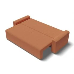 Canapé Droit MILO Convertible Tissu Rouille 3 Places -Maison Jardin Élégance canape droit milo convertible tissu rouille 3 places 3