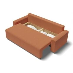 Canapé Droit MILO Convertible Tissu Rouille 3 Places -Maison Jardin Élégance canape droit milo convertible tissu rouille 3 places 4