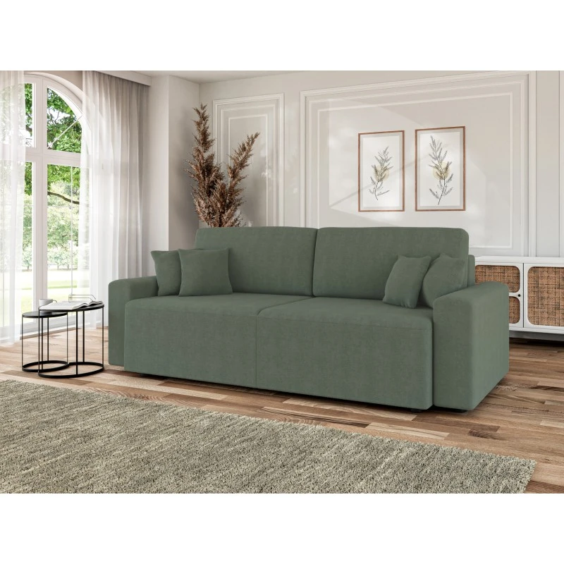 Canapé Droit MILO Convertible Tissu Vert 3 Places 8 Canapé Droit MILO Convertible Tissu Vert 3 Places – Image 8