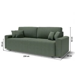 Canapé Droit MILO Convertible Tissu Vert 3 Places 18 Canapé Droit MILO Convertible Tissu Vert 3 Places -Maison Jardin Élégance canape droit milo convertible tissu vert 3 places 8