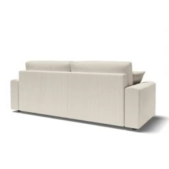 Canapé Droit MILO Convertible Velours Côtelé Beige 3 Places -Maison Jardin Élégance canape droit milo convertible velours cotele beige 3 places 5