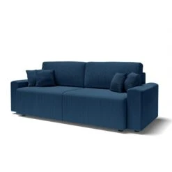 Canapé Droit MILO Convertible Velours Côtelé Bleu Cobalt 3 Places -Maison Jardin Élégance canape droit milo convertible velours cotele bleu cobalt 3 places 2