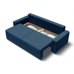 Canapé Droit MILO Convertible Velours Côtelé Bleu Cobalt 3 Places -Maison Jardin Élégance canape droit milo convertible velours cotele bleu cobalt 3 places 4