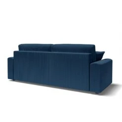 Canapé Droit MILO Convertible Velours Côtelé Bleu Cobalt 3 Places -Maison Jardin Élégance canape droit milo convertible velours cotele bleu cobalt 3 places 5