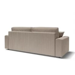 Canapé Droit MILO Convertible Velours Côtelé Grège 3 Places -Maison Jardin Élégance canape droit milo convertible velours cotele grege 3 places 5