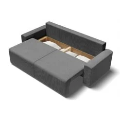 Canapé Droit MILO Convertible Velours Côtelé Gris Souris 3 Places -Maison Jardin Élégance canape droit milo convertible velours cotele gris souris 3 places 4