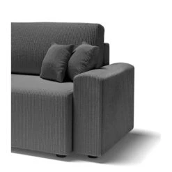 Canapé Droit MILO Convertible Velours Côtelé Gris Souris 3 Places -Maison Jardin Élégance canape droit milo convertible velours cotele gris souris 3 places 6