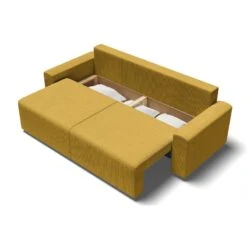 Canapé Droit MILO Convertible Velours Côtelé Jaune 3 Places 14 Canapé Droit MILO Convertible Velours Côtelé Jaune 3 Places -Maison Jardin Élégance canape droit milo convertible velours cotele jaune 3 places 4