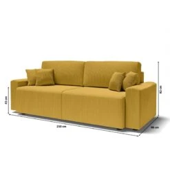 Canapé Droit MILO Convertible Velours Côtelé Jaune 3 Places 19 Canapé Droit MILO Convertible Velours Côtelé Jaune 3 Places -Maison Jardin Élégance canape droit milo convertible velours cotele jaune 3 places 9