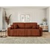 Canapé Droit MILO Convertible Velours Côtelé Terracotta 3 Places