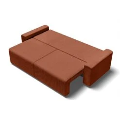 Canapé Droit MILO Convertible Velours Côtelé Terracotta 3 Places -Maison Jardin Élégance canape droit milo convertible velours cotele terracotta 3 places 3