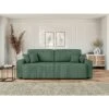 Canapé Droit MILO Convertible Velours Côtelé Vert 3 Places